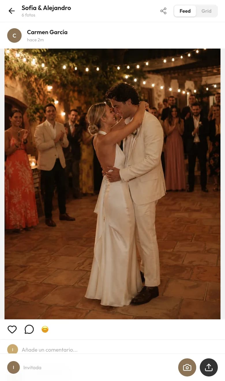 Álbum colaborativo con fotos subidas por los invitados