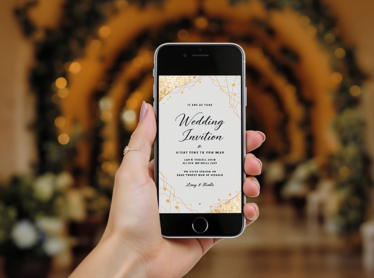 Invitación de boda digital personalizada en móvil con RSVP integrado