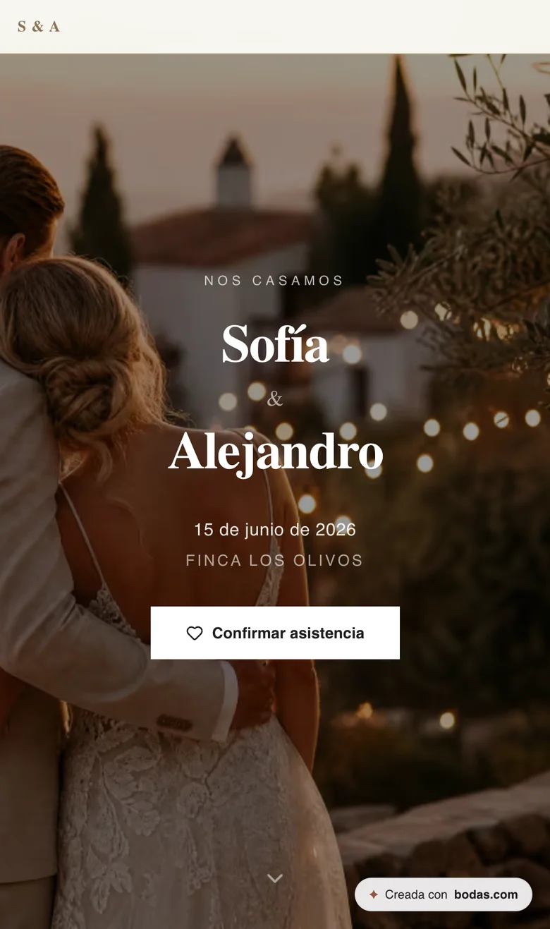 Invitación de boda digital con el diseño de la pareja